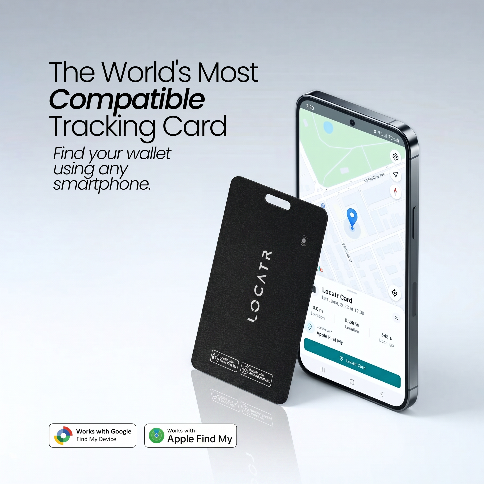 Locatr Signature Tracking Card with phone map